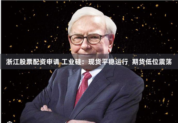 浙江股票配资申请 工业硅：现货平稳运行  期货低位震荡