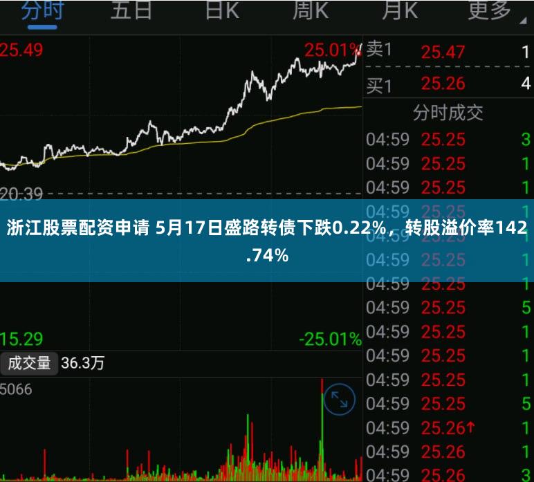 浙江股票配资申请 5月17日盛路转债下跌0.22%，转股溢价率142.74%